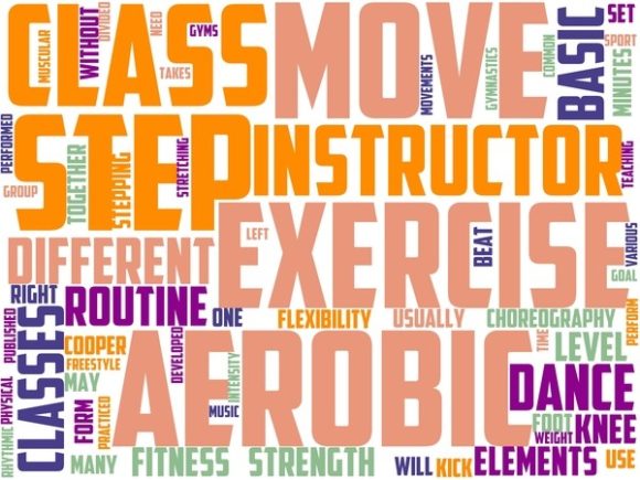 Aerobic Instructor Wordart Background: A Hand-Drawn Design Resource for Fitness Creators