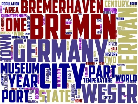 Bremen Wordart Tie Dye: Hand-Drawn Wordcloud Magic