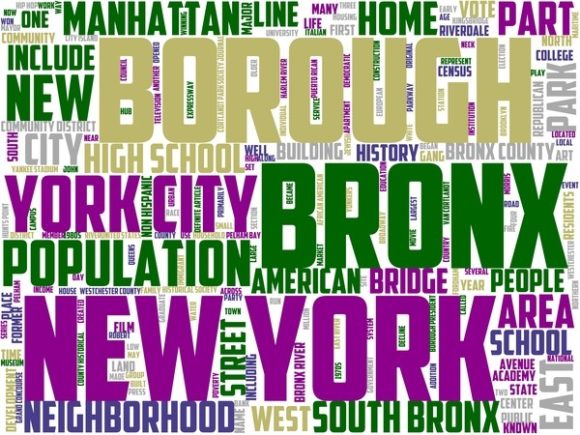 Bronx Wordart Book Cover: A Vibrant, Hand-Drawn Wordcloud for Creative Expression